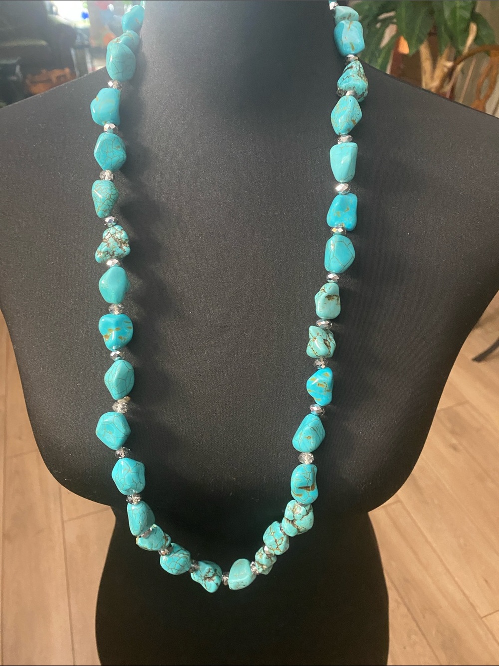 Turquoise Stone Bead Necklace - Women's Jewelry